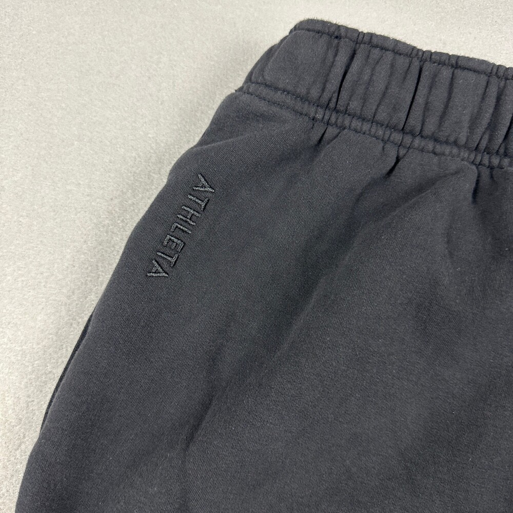 Athleta Pants Women Medium Black Solid Fleece Joggers Cinch Bottom Sweatpants M - Picture 8 of 12